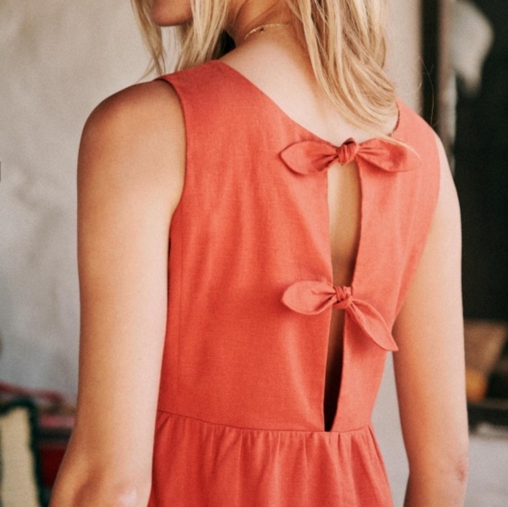 Sezane Celeste Dress in Rust size 40 NWT - Picture 3 of 11